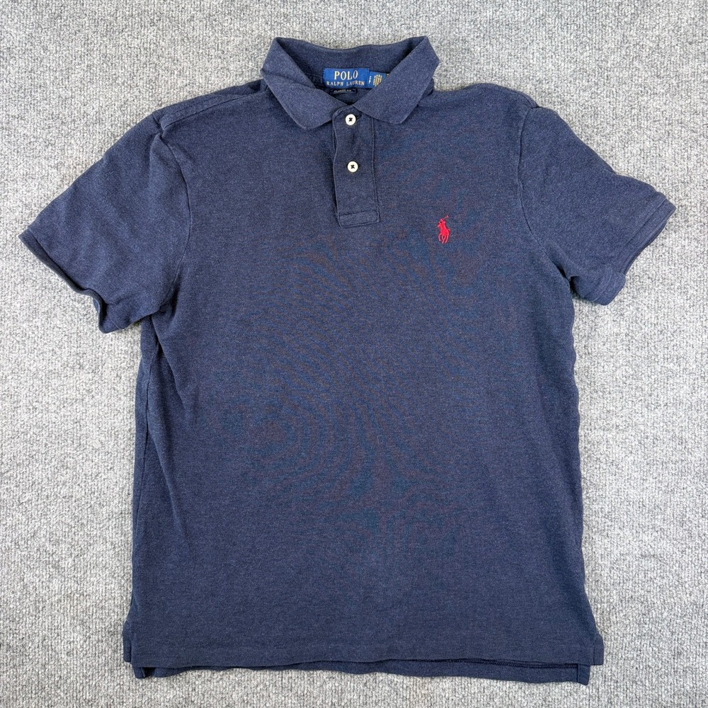 Polo Ralph Lauren Polo Shirt Mens S Blue Pique Mesh Knit Classic Fit Pony